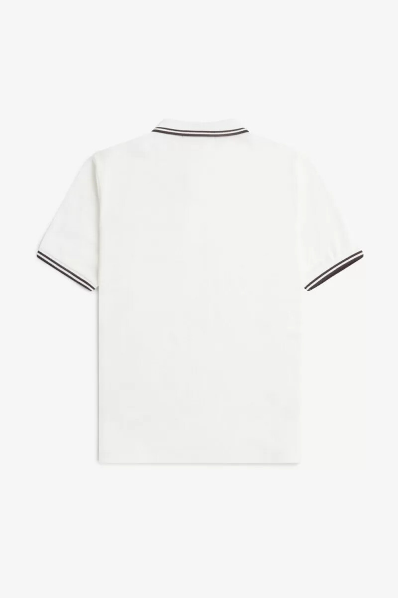 camisa fred perry g3600 para mujer blanco nieve rojo oscuro