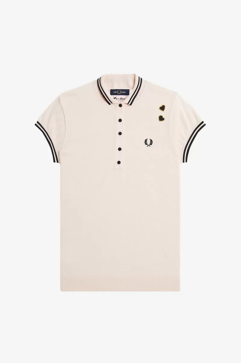 camisa de punto para mujer fred perry rosa lechoso