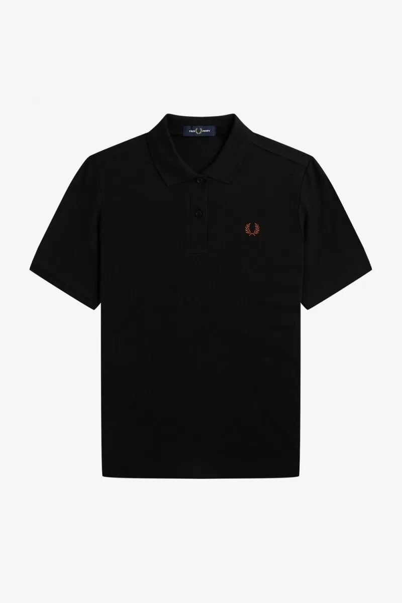 camisa fred perry g6000 para mujer color negro y marrón whisky