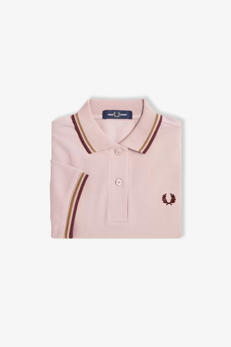 camisa fred perry g3600 para mujer color rosa polvoriento rosa marrón rojo vino