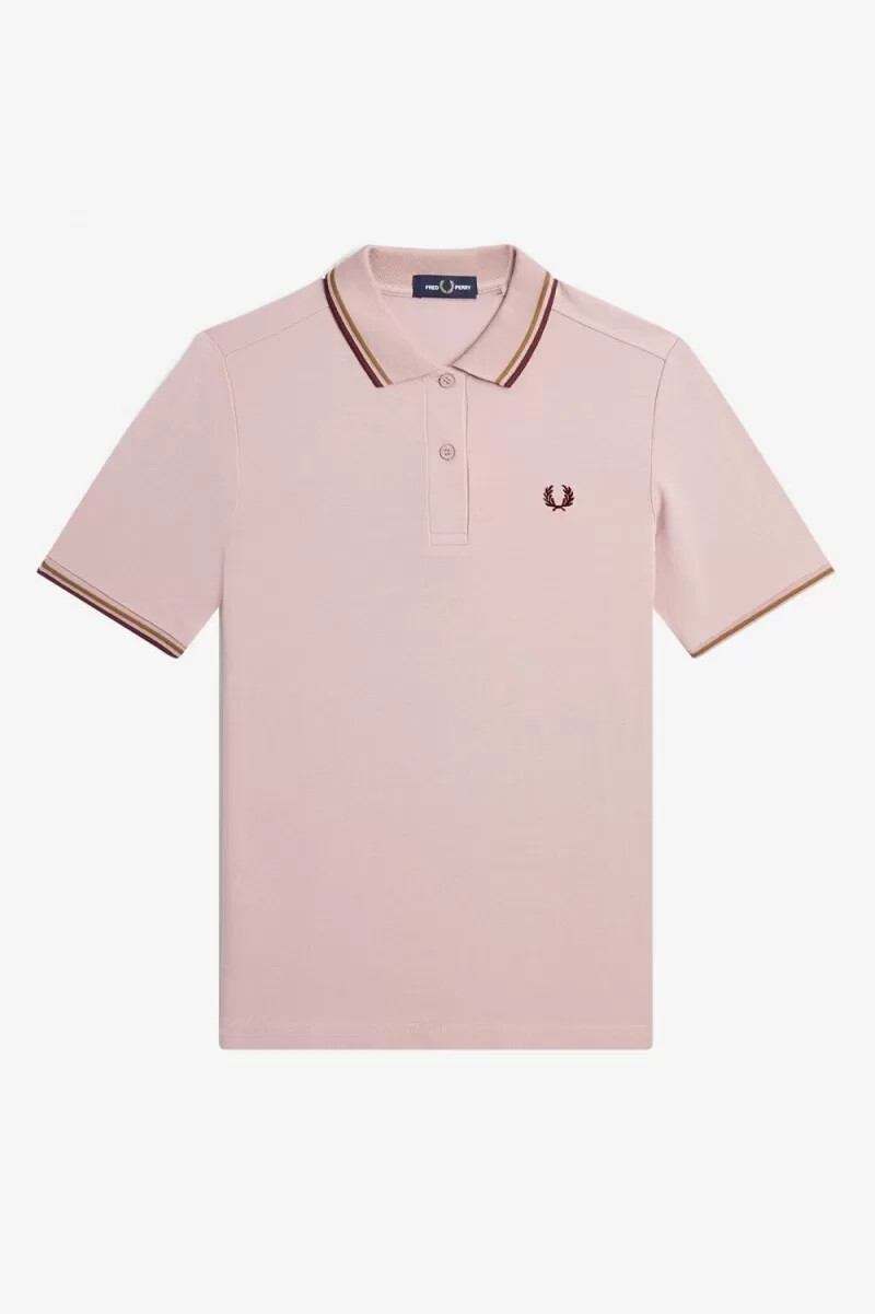 camisa fred perry g3600 para mujer color rosa polvoriento rosa marrón rojo vino