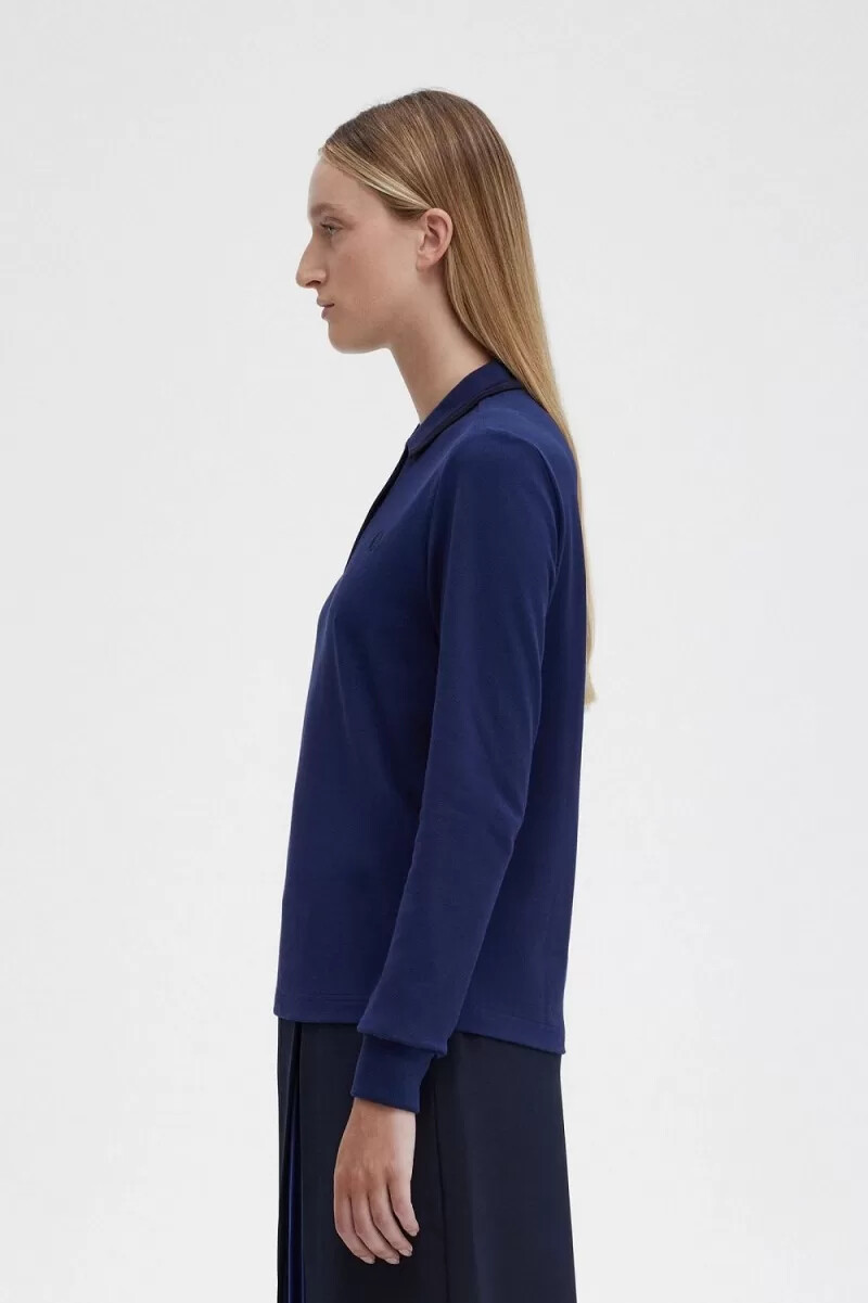 camisa fred perry g3636 para mujer color azul marino y negro