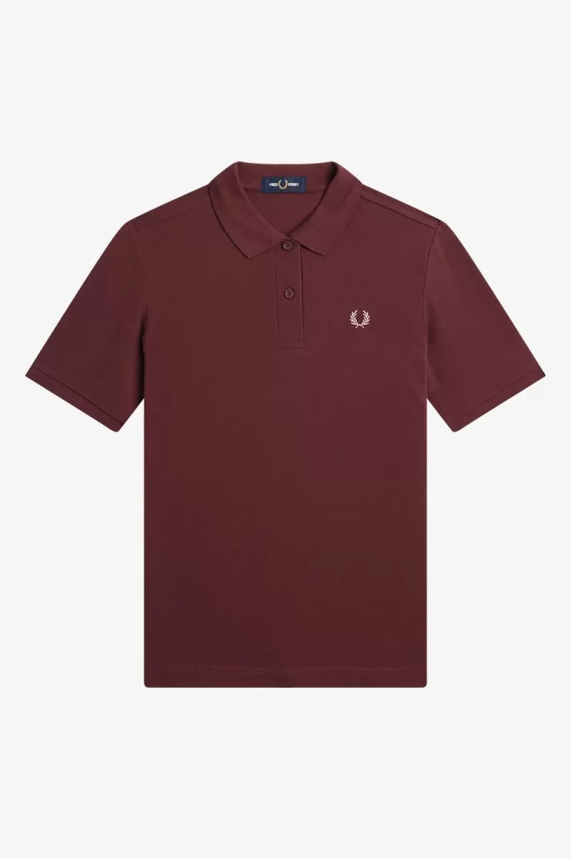camisa fred perry g6000 para mujer color rosa polvoriento color sangre de buey