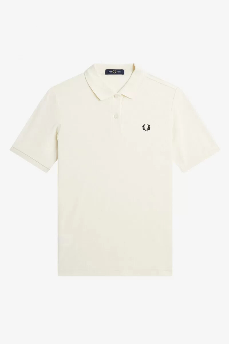 camisa fred perry g6000 para mujer beige y negra