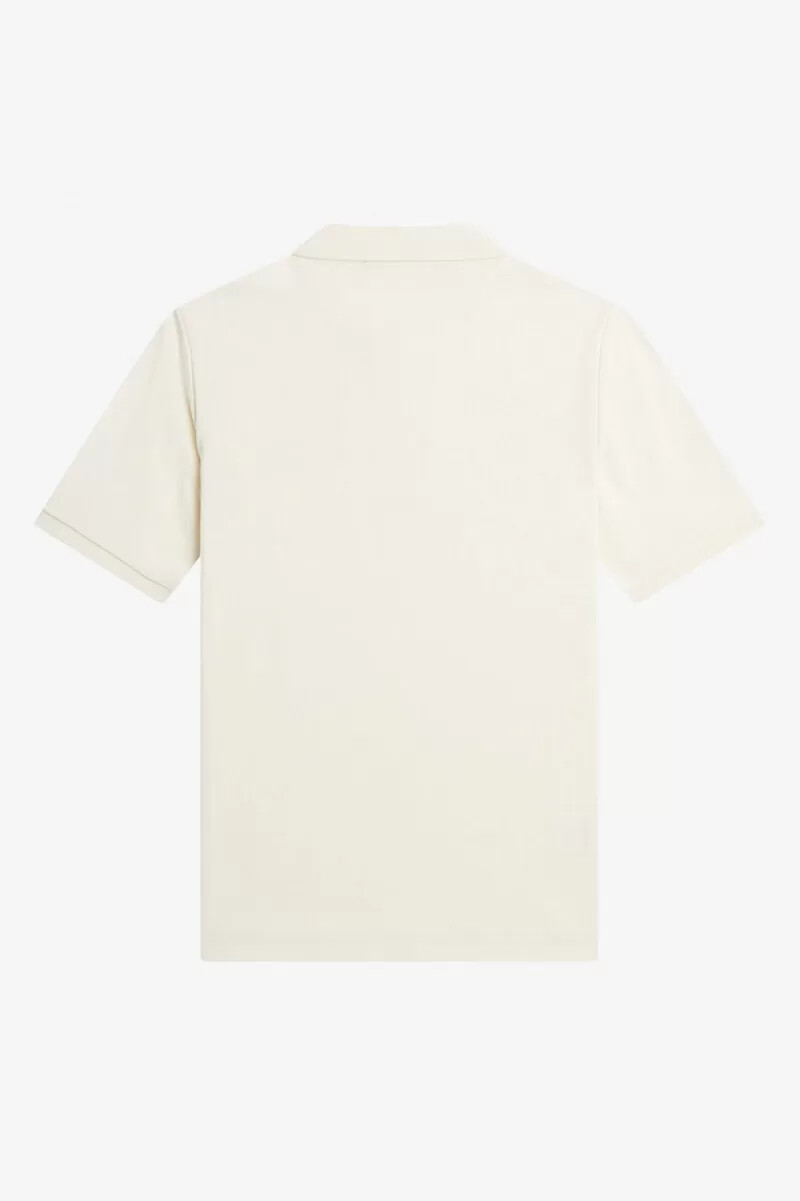 camisa fred perry g6000 para mujer beige y negra