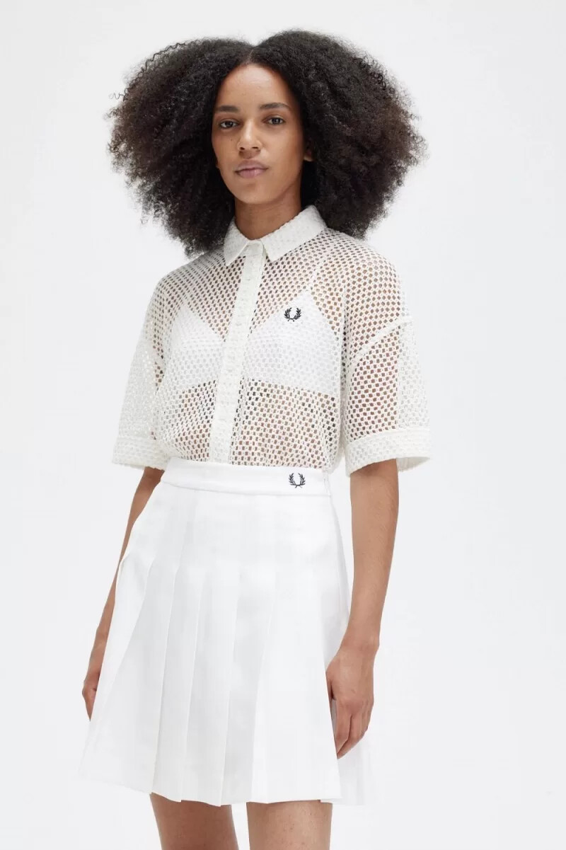 camisa de punto abierto fred perry para mujer blancanieves