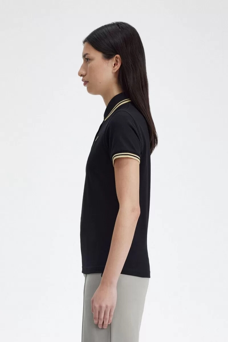 camisa fred perry g12 para mujer color negro champán