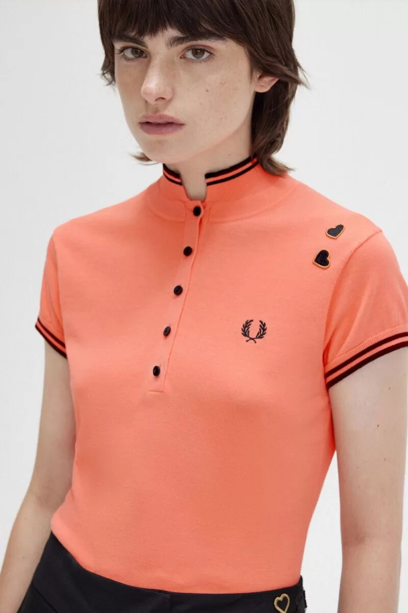 camisa de punto para mujer fred perry coral heat