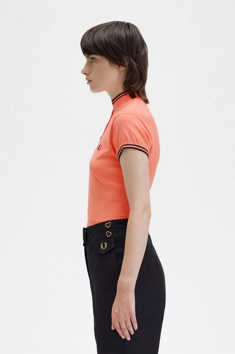 camisa de punto para mujer fred perry coral heat