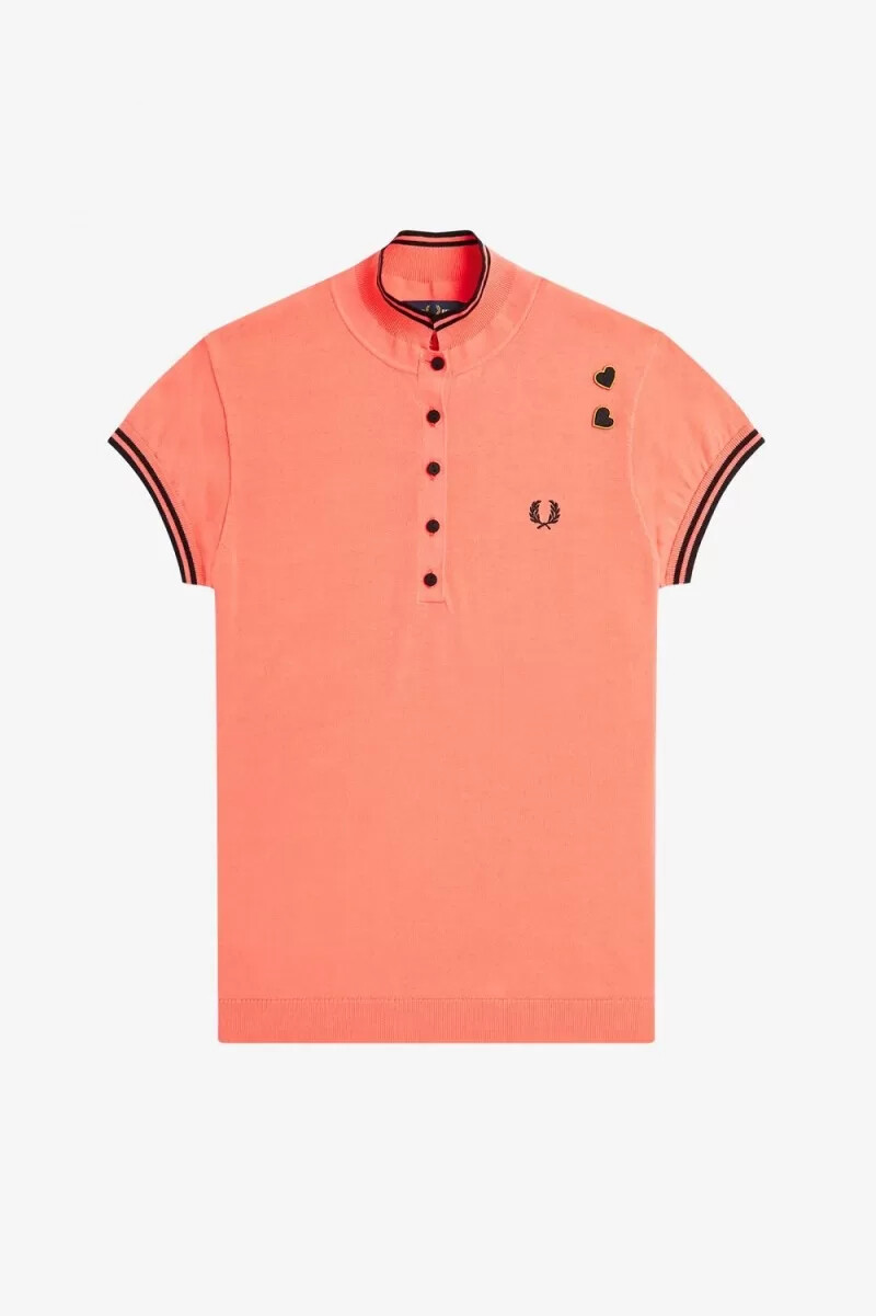 camisa de punto para mujer fred perry coral heat