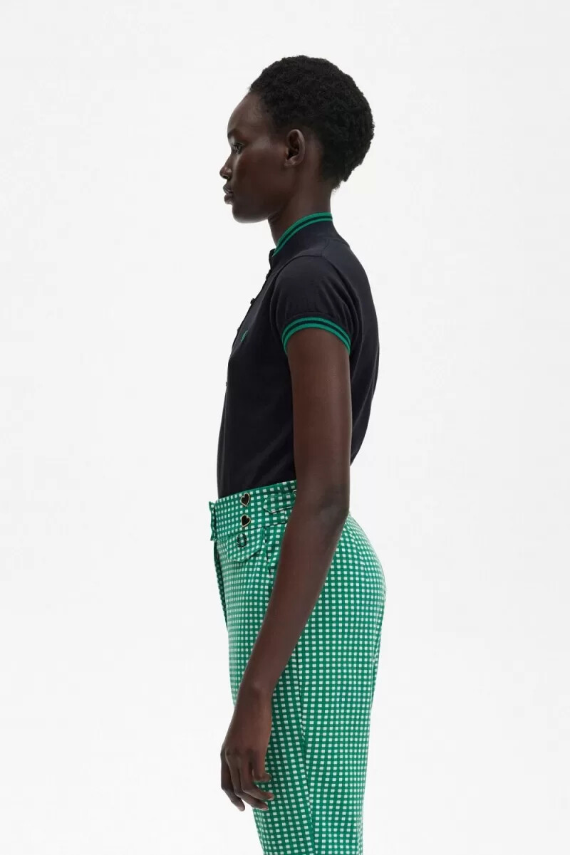 camisa de punto negra para mujer de fred perry