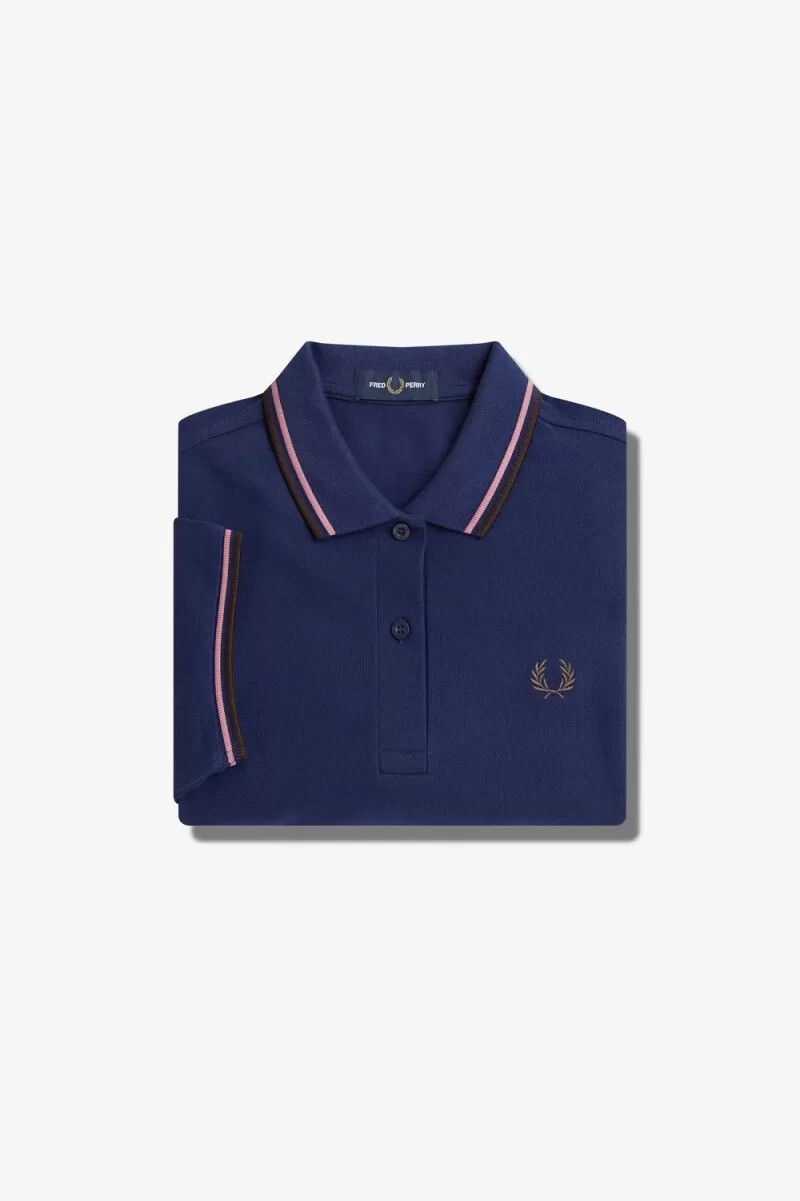 camisa fred perry g3600 para mujer azul marino francés rosa polvoriento rojo oscuro