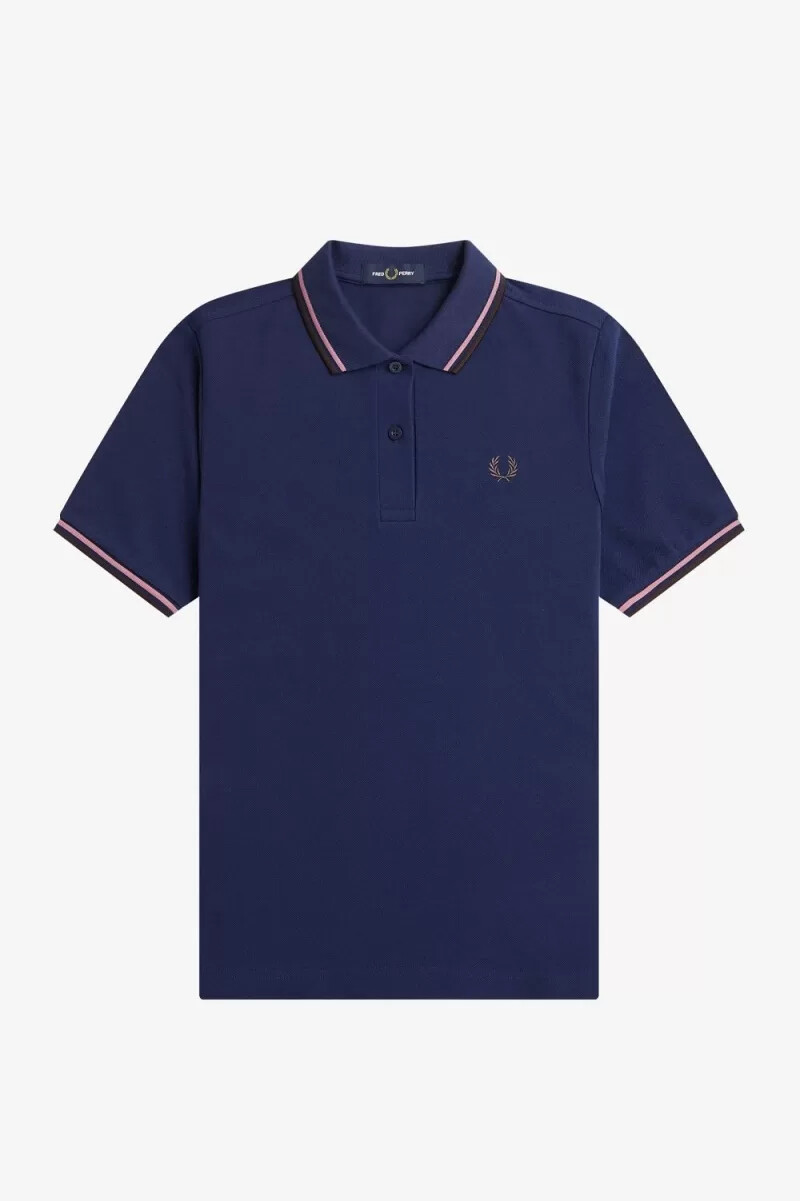 camisa fred perry g3600 para mujer azul marino francés rosa polvoriento rojo oscuro