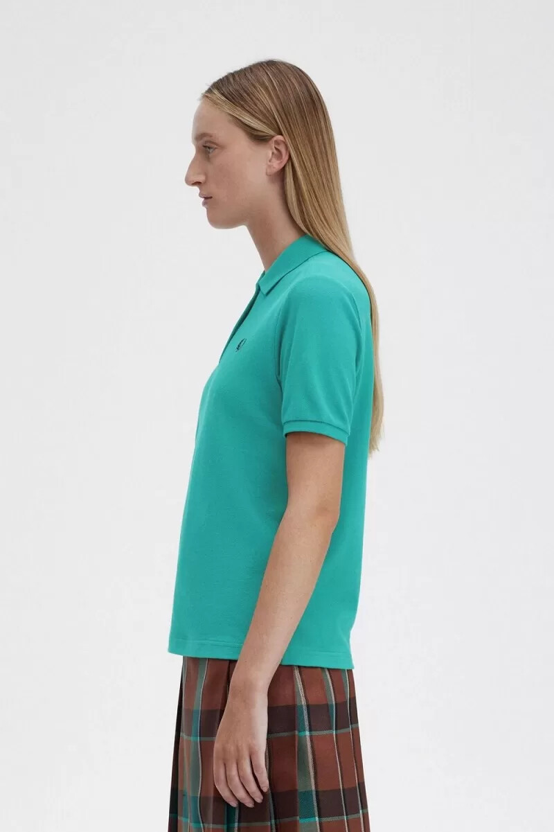 camisa fred perry g6000 para mujer color negro menta intenso