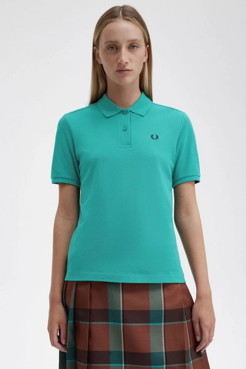 camisa fred perry g6000 para mujer color negro menta intenso