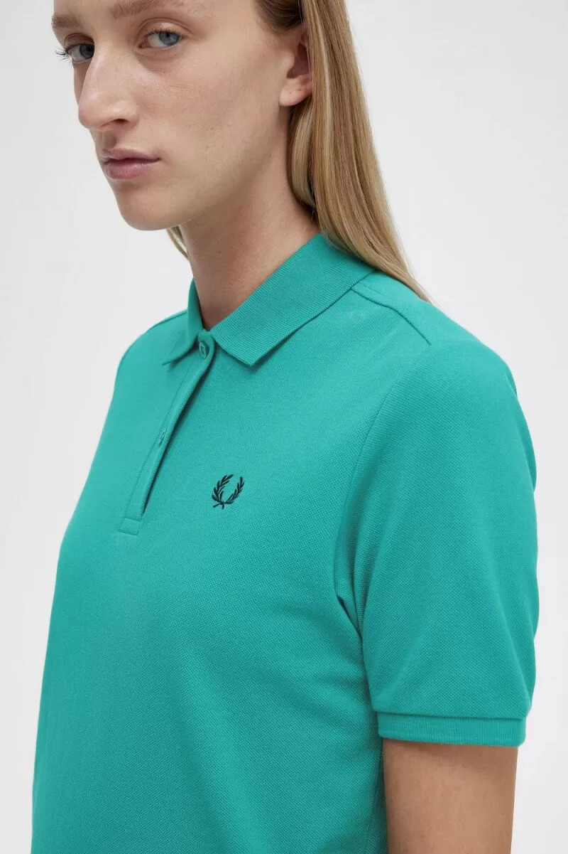 camisa fred perry g6000 para mujer color negro menta intenso