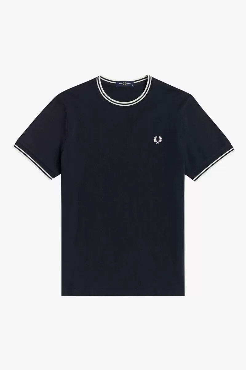 camiseta fred perry twin tipped para hombre azul marino