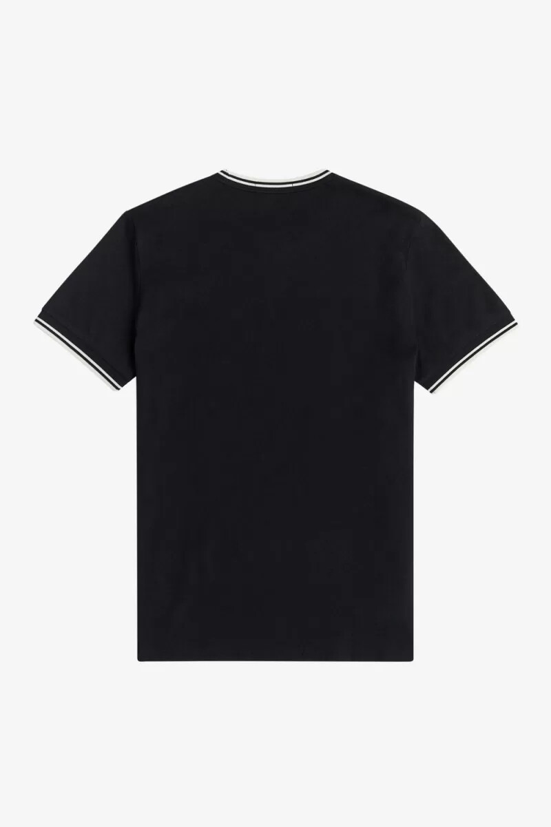 camiseta fred perry twin tipped para hombre negra