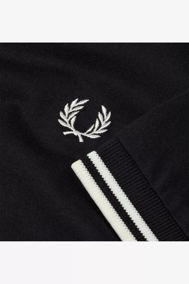 camiseta fred perry twin tipped para hombre negra