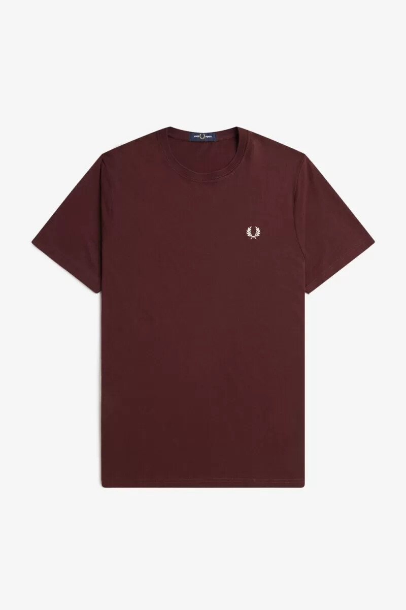 camiseta fred perry de cuello redondo para hombre en beige sangre