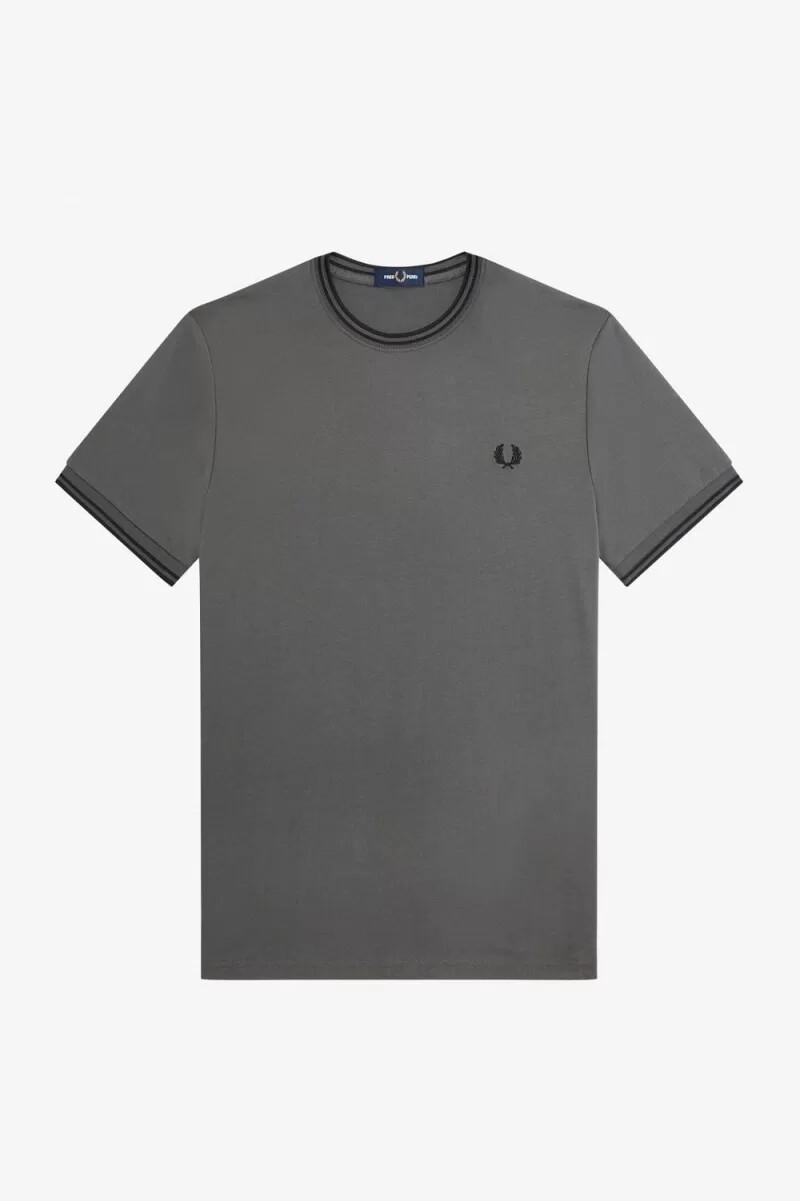 camiseta fred perry twin tipped para hombre verde campo