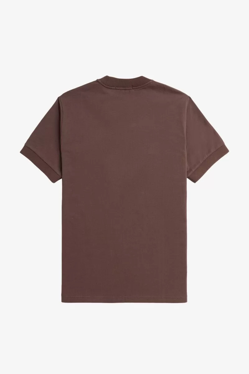 camiseta fred perry loopback jersey pocket para hombre color rojo oscuro