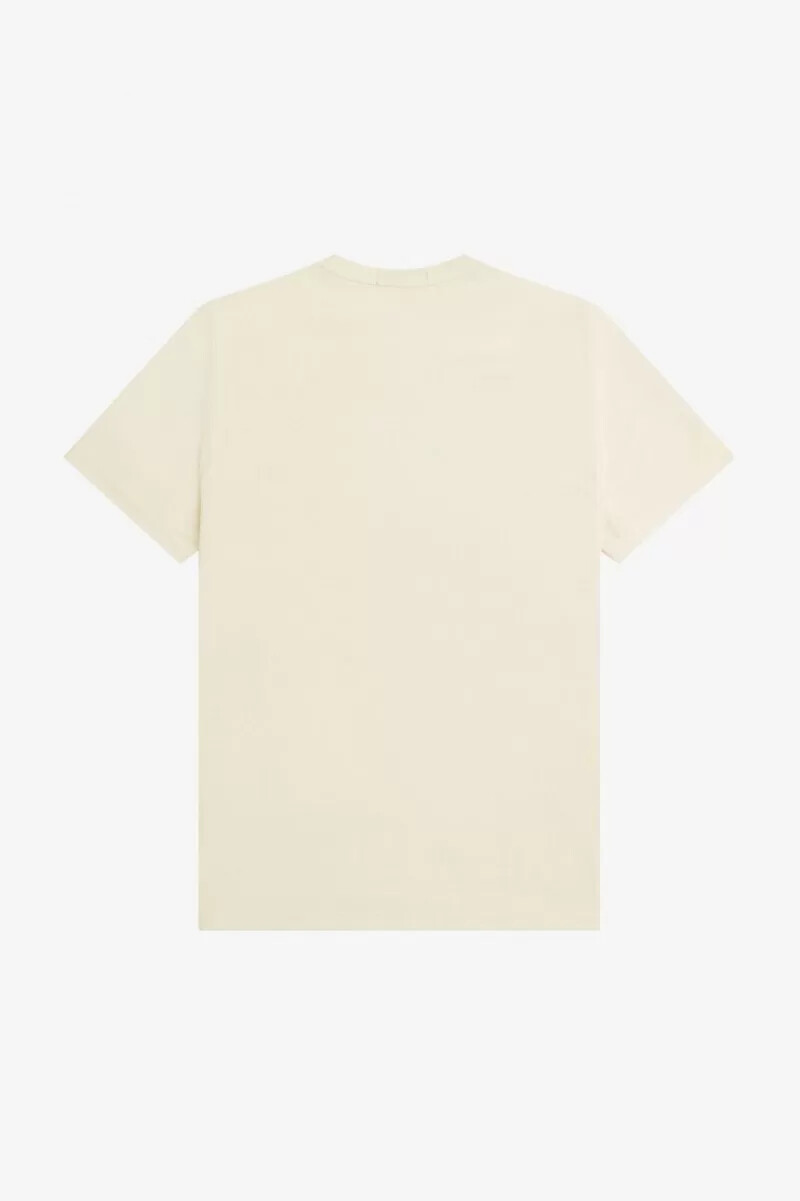 camiseta bordada fred perry para hombre en beige