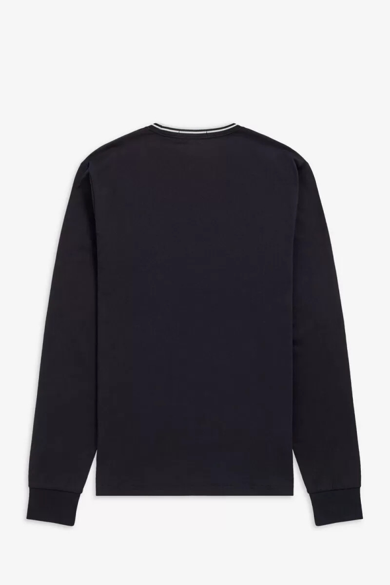camiseta fred perry twin tipped para hombre negra