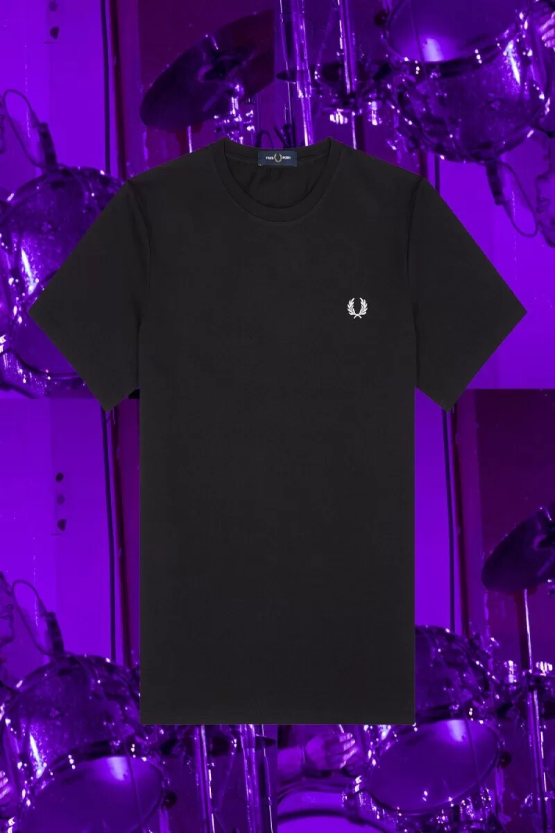 camiseta fred perry seoul ringer para hombre color negro