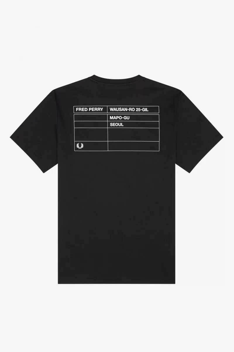 camiseta fred perry seoul ringer para hombre color negro