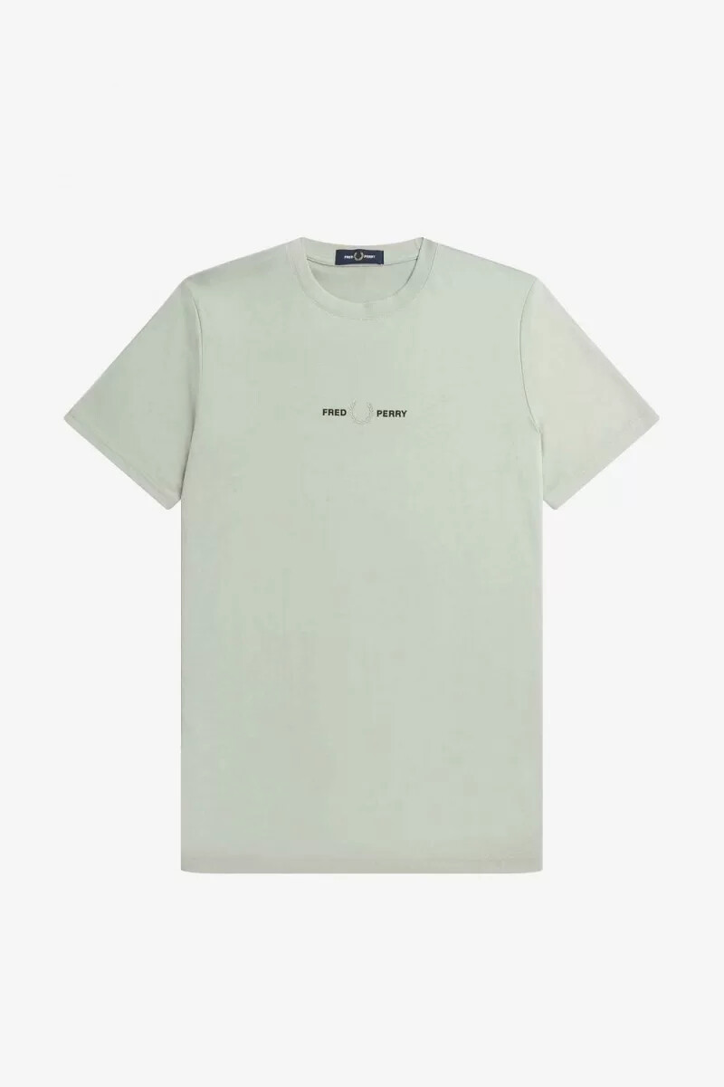 camiseta bordada fred perry para hombre gris