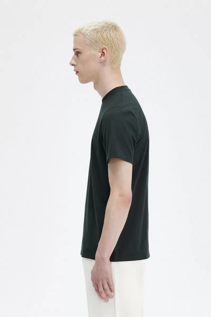 camiseta bordada fred perry para hombre verde noche