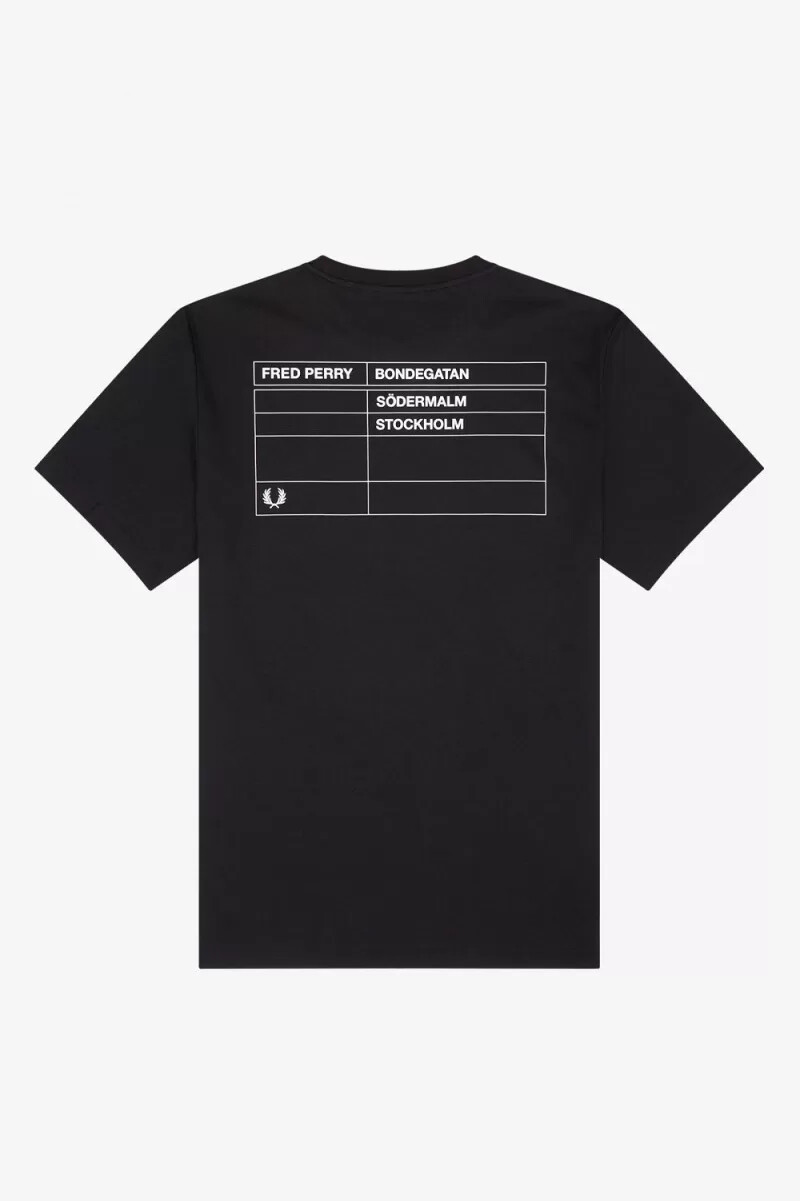 camiseta fred perry stockholm ringer para hombre color negro