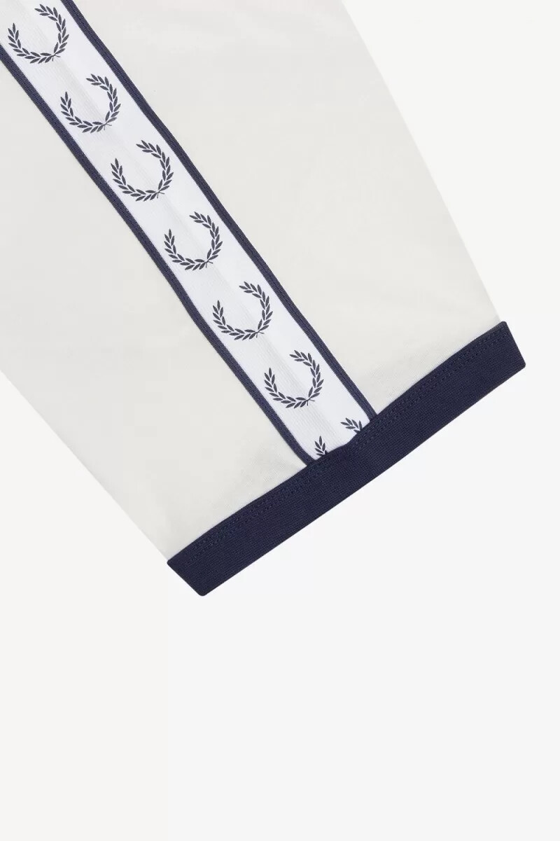 camiseta fred perry con ribetes en blanco nieve para hombre