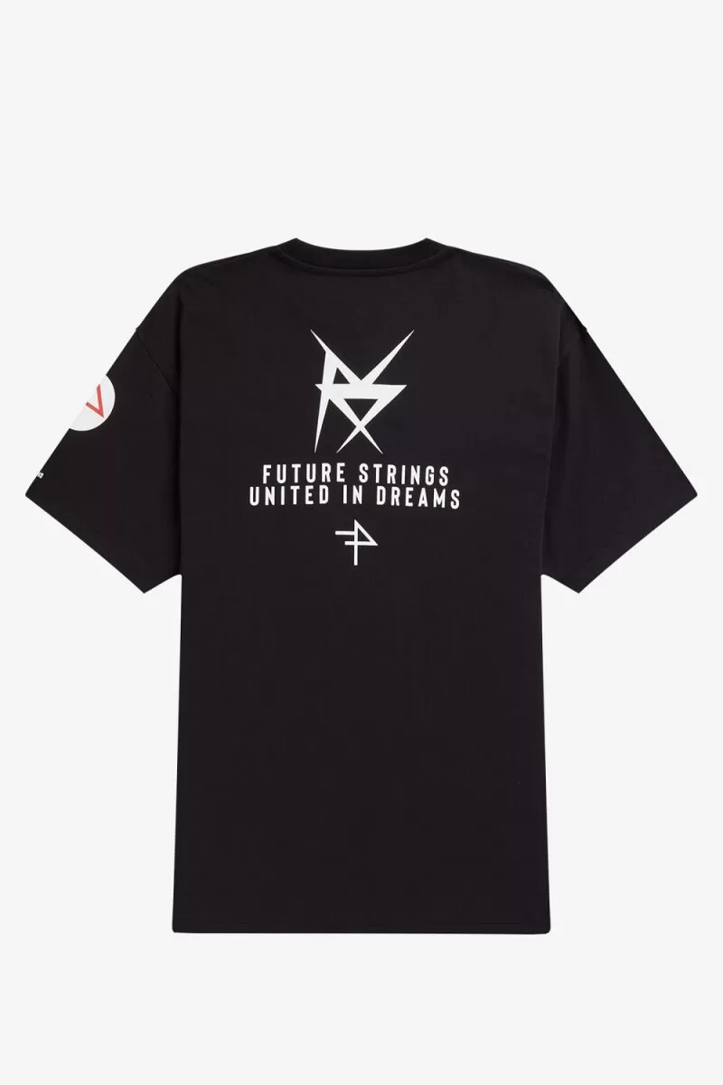 camiseta estampada fred perry para hombre negra