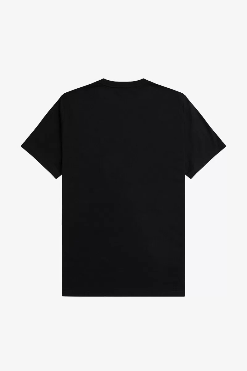 camiseta fred perry flocked laurel wreath para hombre negra y gris cálido