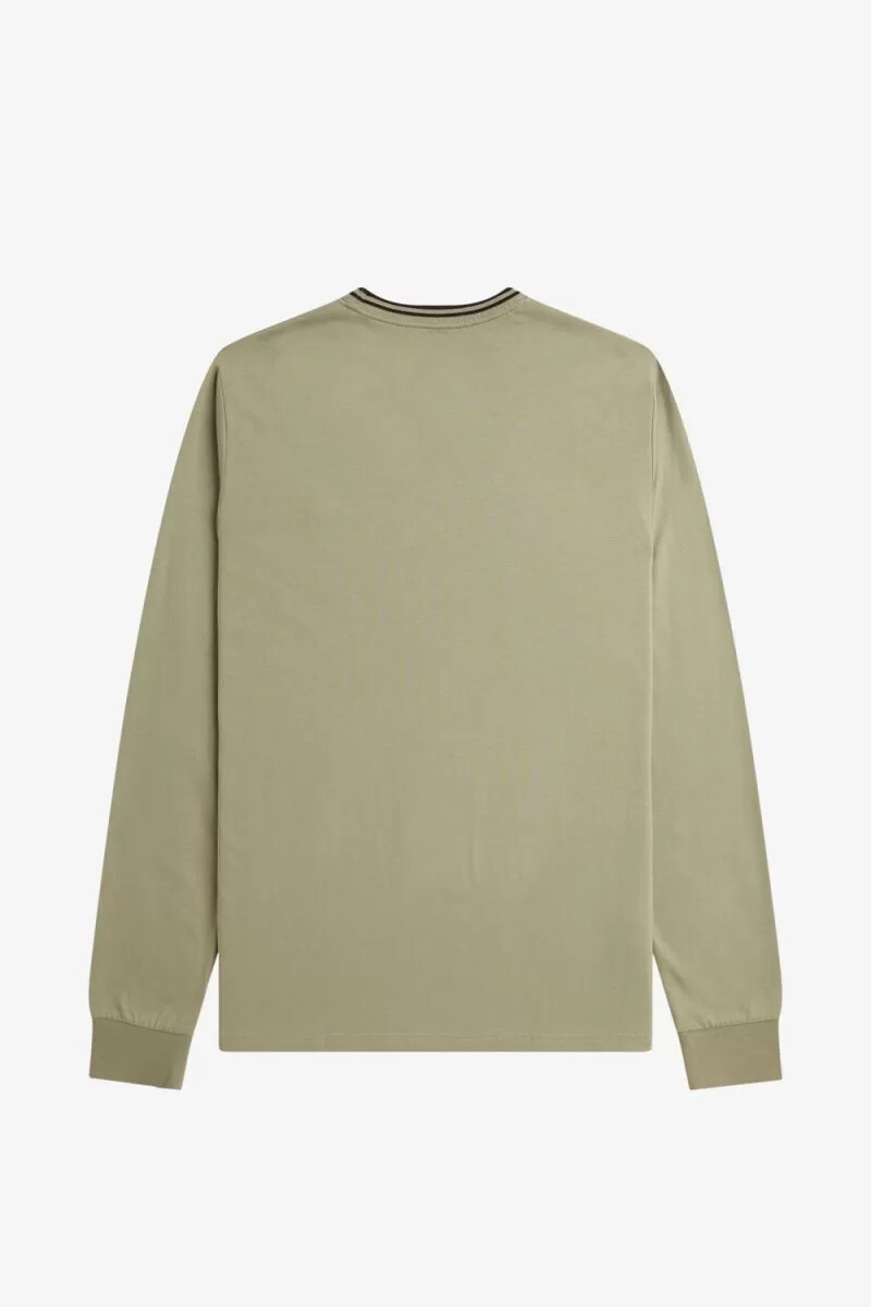 camiseta fred perry twin tipped para hombre gris cálido rojo oscuro