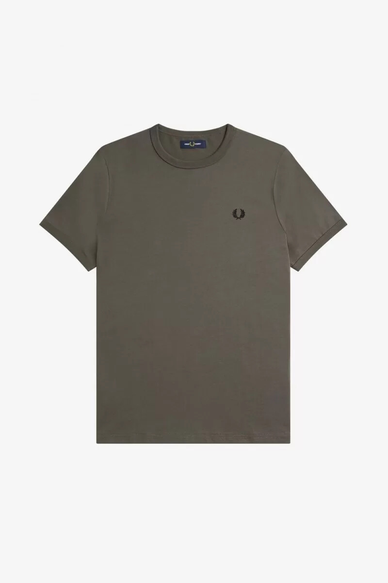 camiseta fred perry ringer para hombre color verde campo