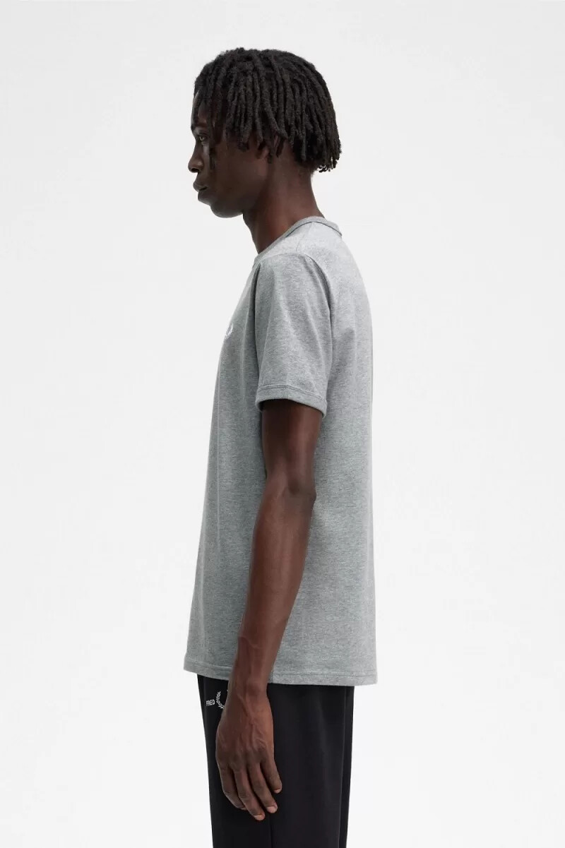 camiseta fred perry ringer para hombre gris