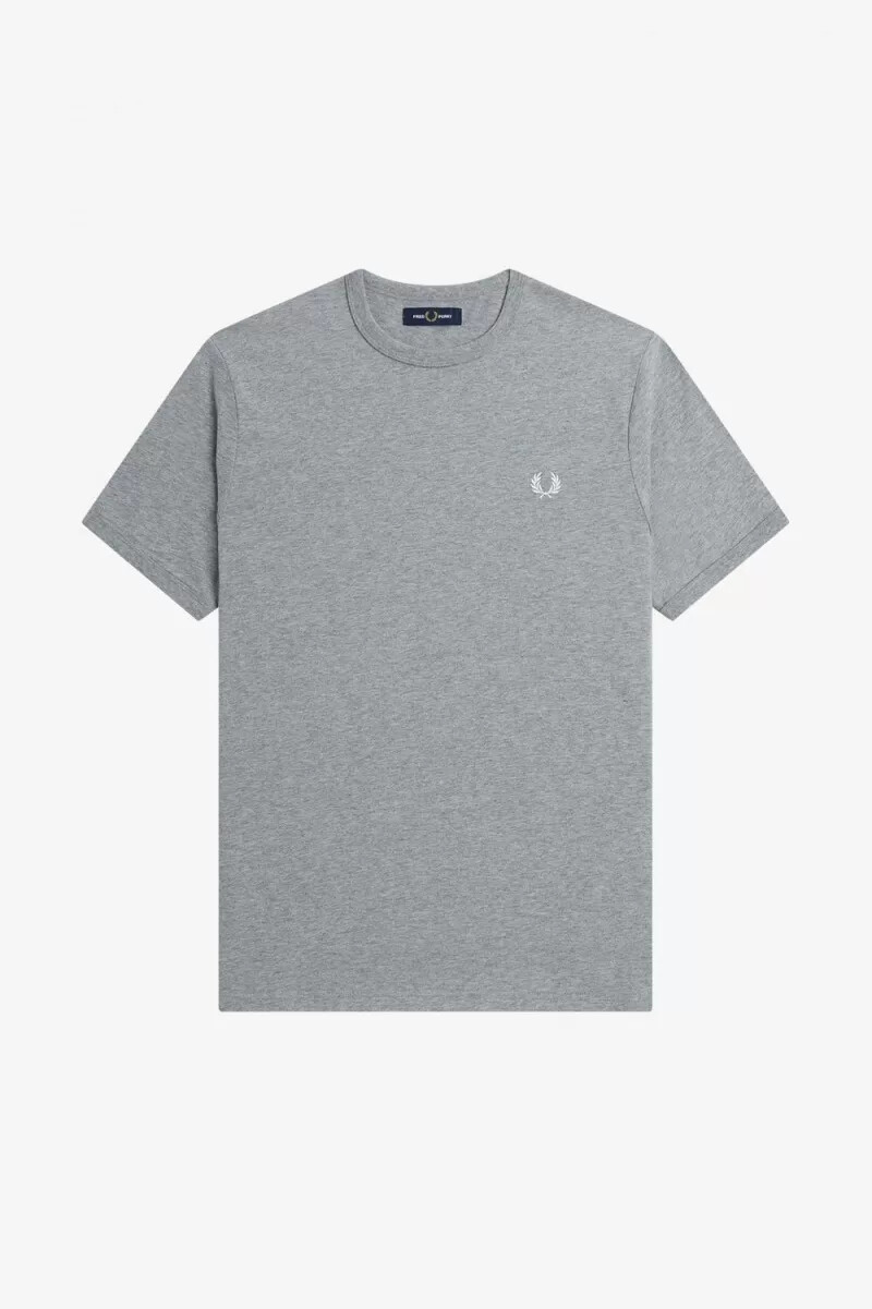 camiseta fred perry ringer para hombre gris
