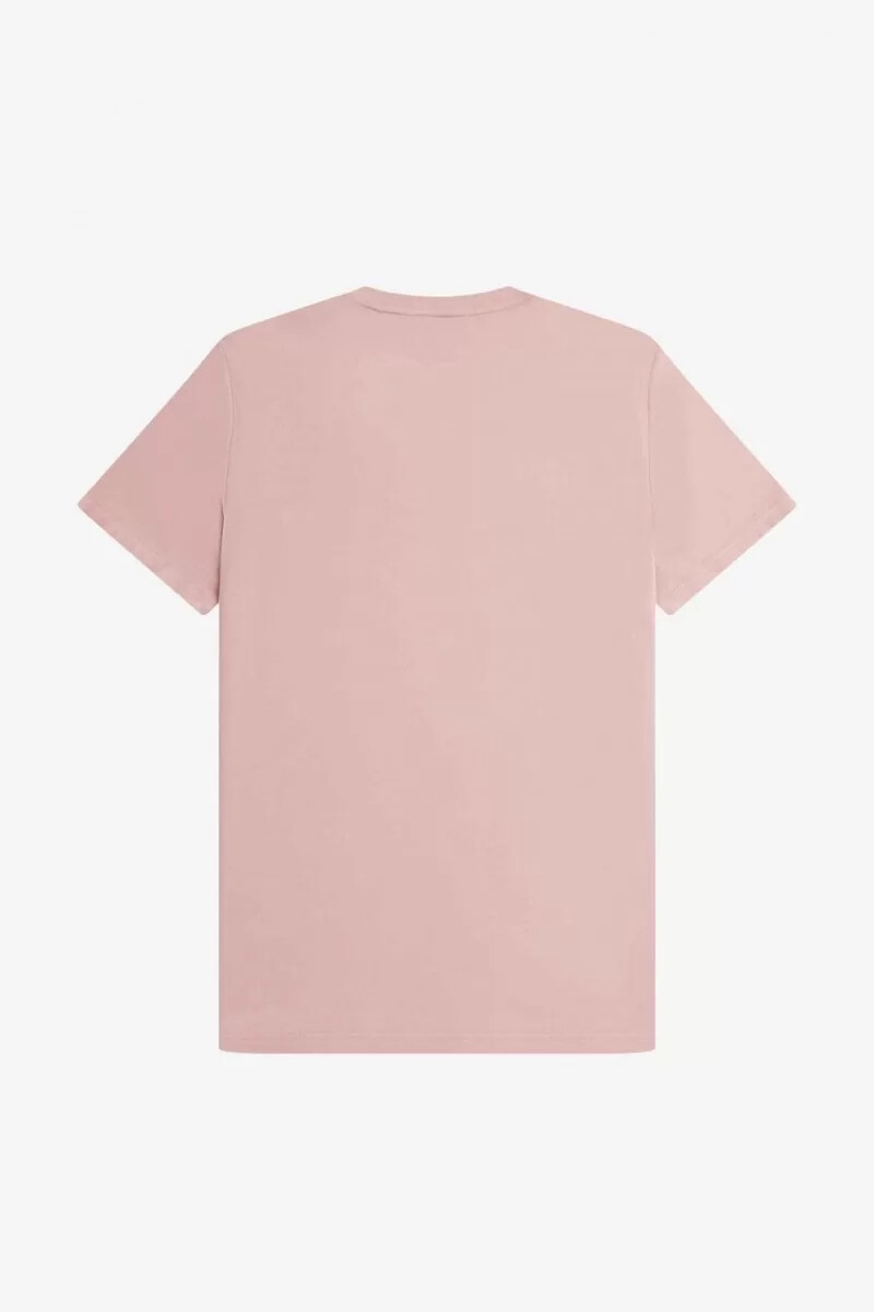 camiseta bordada fred perry para hombre en rosa empolvado