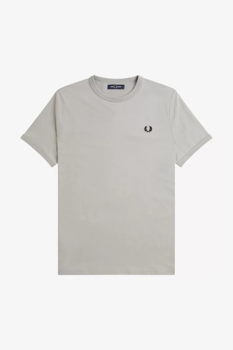 camiseta fred perry ringer para hombre gris