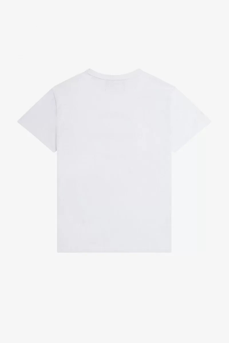 camiseta ajustada estampada fred perry para hombre blanca