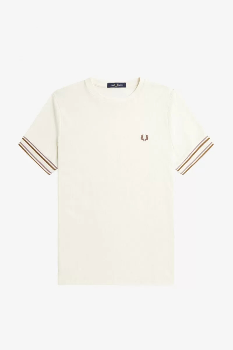 camiseta fred perry bold tipped piqué para hombre beige