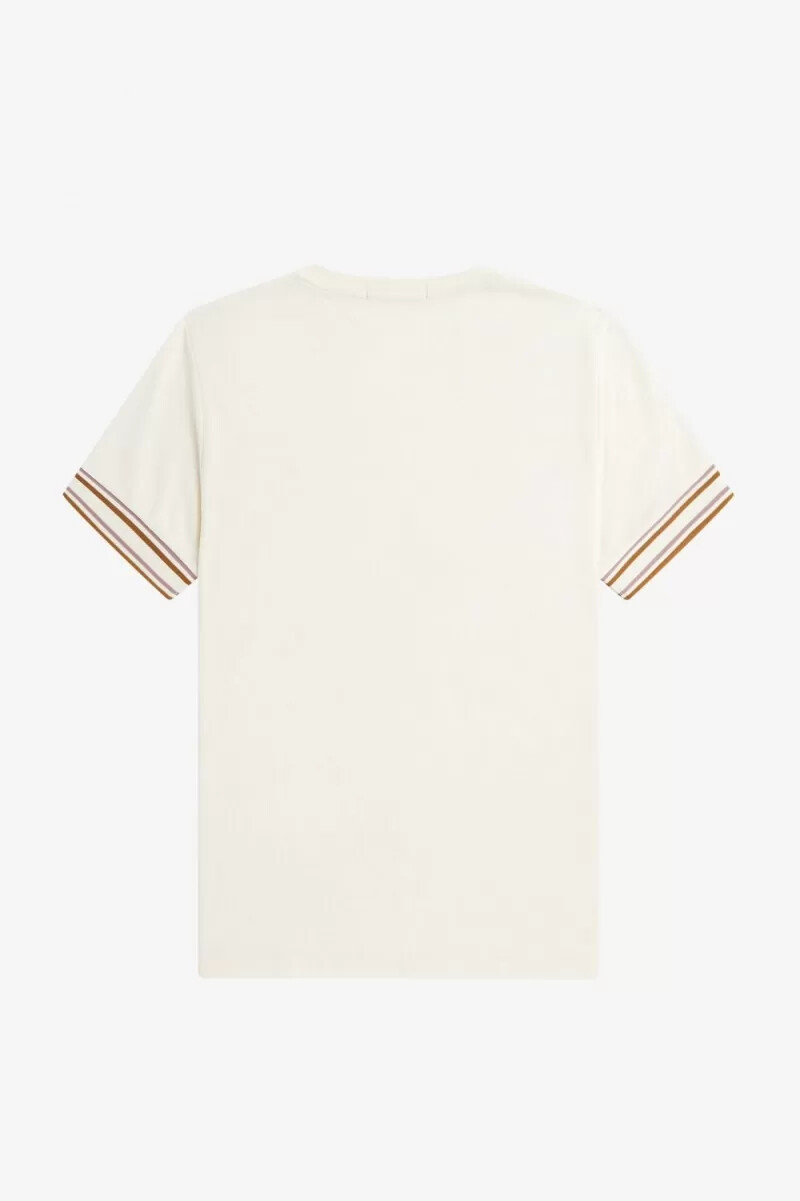 camiseta fred perry bold tipped piqué para hombre beige
