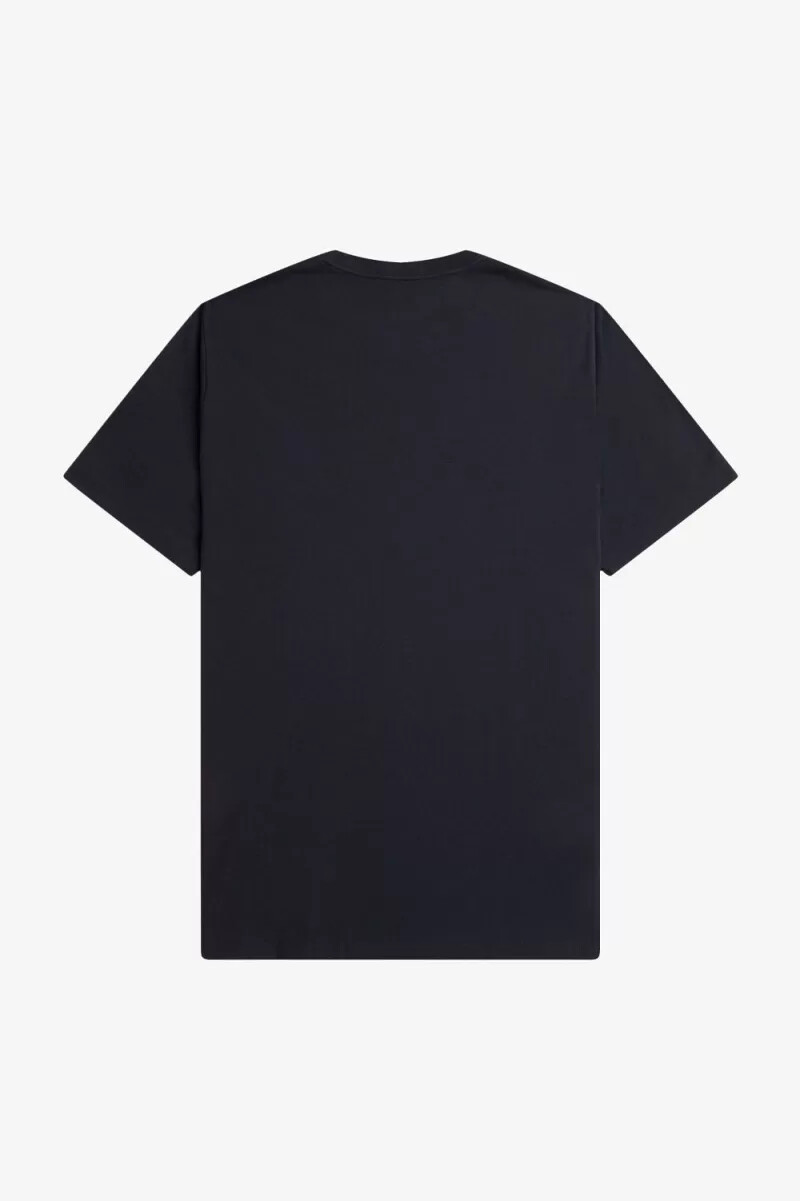 camiseta fred perry de cuello redondo para hombre color azul marino y rojo quemado