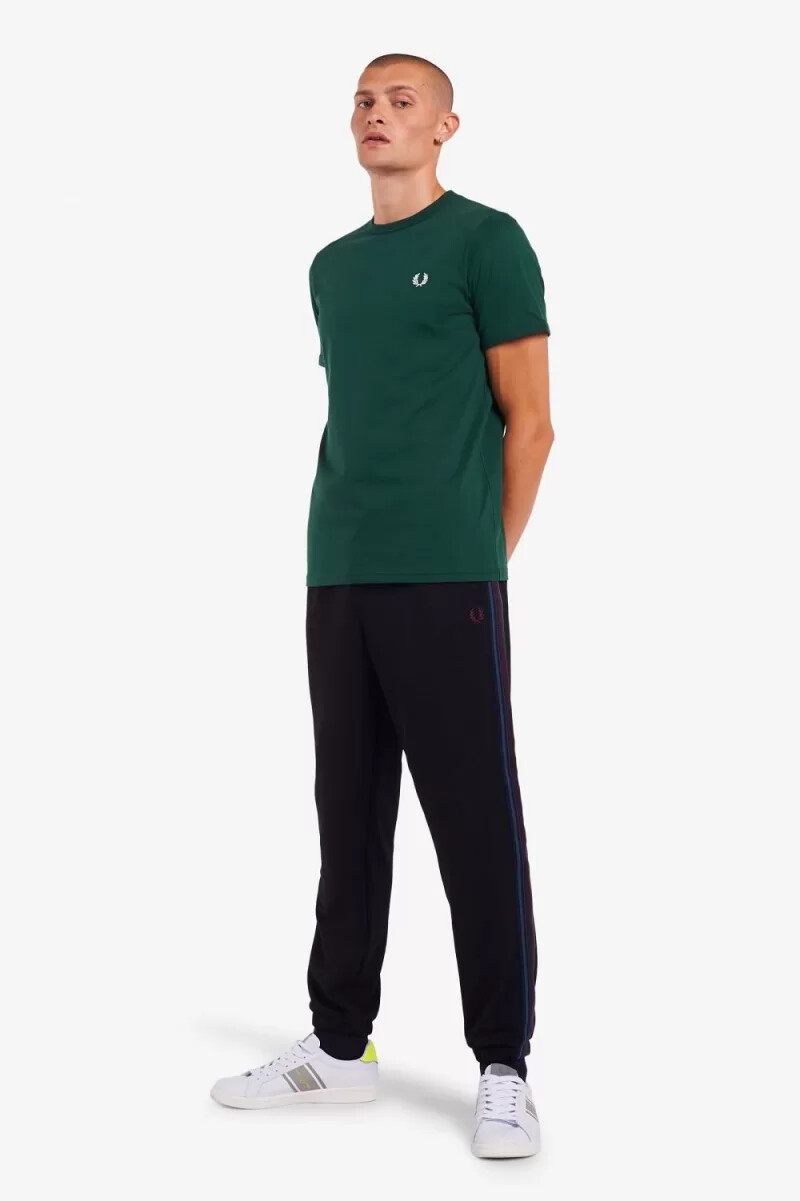camiseta fred perry ringer para hombre verde hiedra
