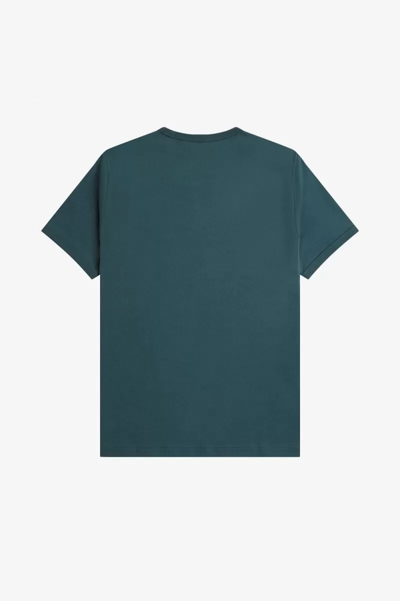 camiseta fred perry ringer para hombre azul petróleo
