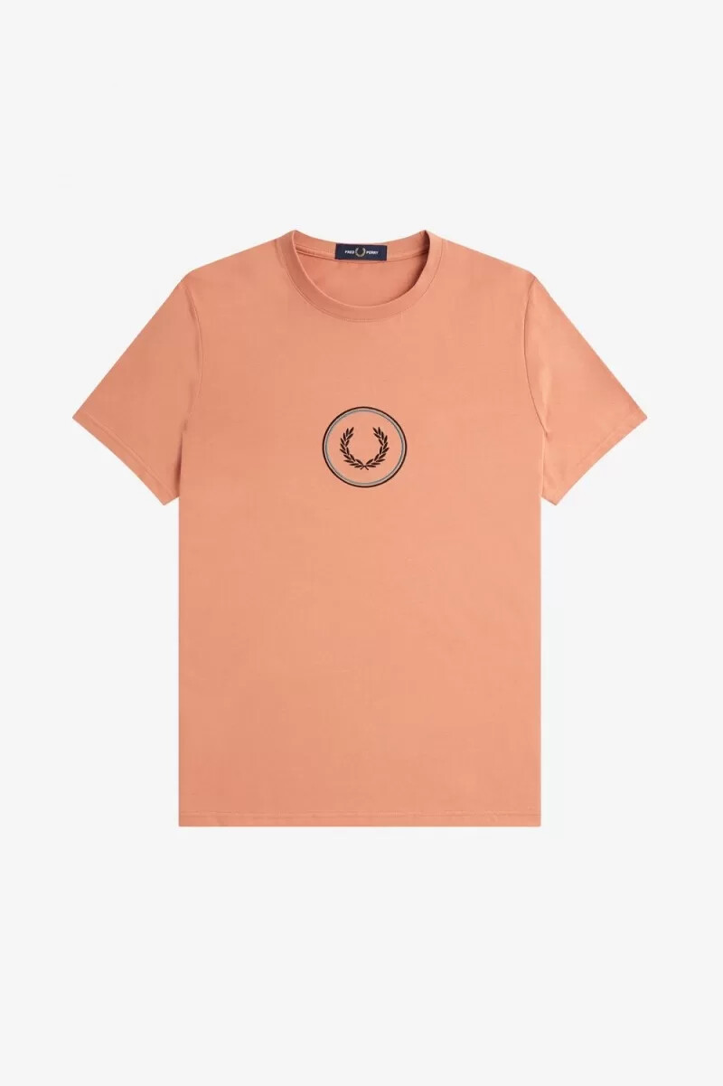 camiseta fred perry circle branding para hombre en color óxido claro