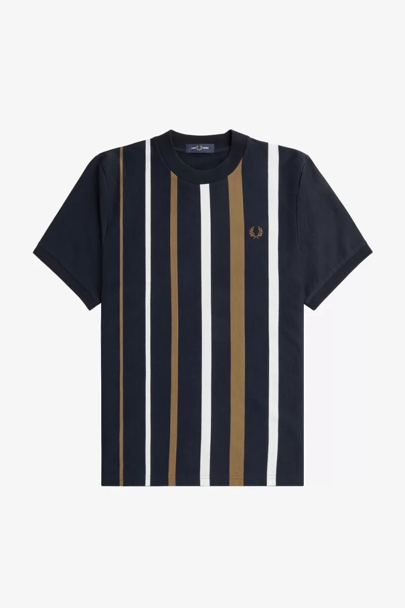 camiseta fred perry con rayas degradadas para hombre azul marino